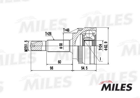 Шрус toyota corolla ix/verso e120/prius i-ii 1.5-1.8 00-09 нар. +abs - Miles GA20477