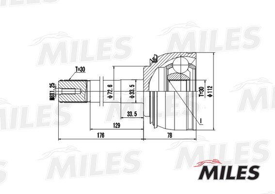 Шрус toyota land cruiser 4.2/4.7 98- нар. - Miles GA20487