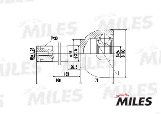 Шрус toyota land cruiser 80 4.0-4.5 92- нар. - Miles GA20488