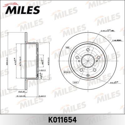 Диск тормозной mark/chaser/cressida/cresta задний - Miles K011654