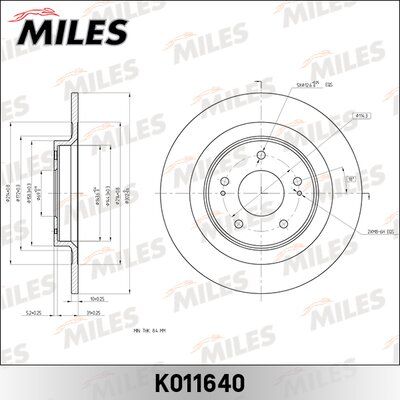Диск тормозной mitsubishi outlander/asx 12- задний - Miles K011640