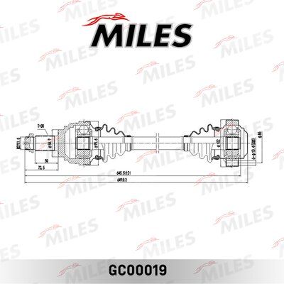 Привод в сборе BMW E53 3.0 00- зад. лев/прав - Miles GC00019