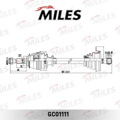 Привод в сборе renault logan mcv/lada largus левый - Miles GC01111