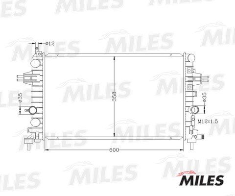 Радиатор opel astra h 1.6/1.8 04- паяный - Miles ACRB031