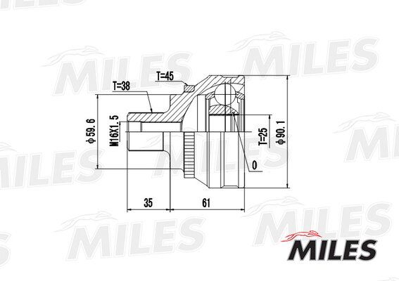 Шрус audi 100 1.8-2.4d 82-90 нар.(ABS) - Miles GA20003