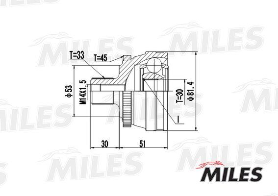 Шрус audi 80 1.6-2.3 86-91 нар.(ABS) - Miles GA20010