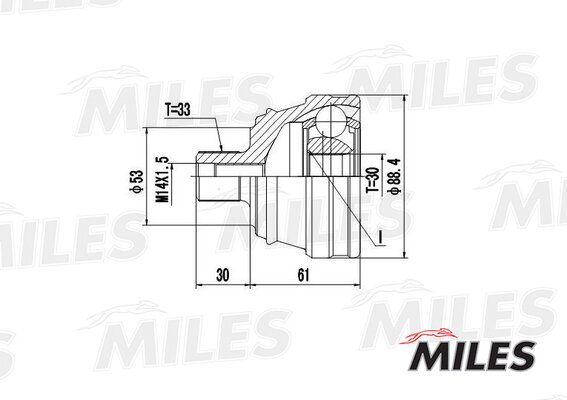 Шрус audi 80/90/coupe 1.6-2.3 86-96 нар. - Miles GA20015
