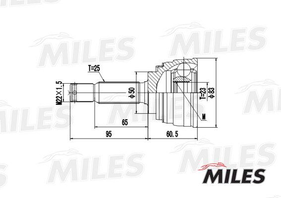 Шрус chevrolet elantra/lantra 1.6 95-00 нар. - Miles GA20045