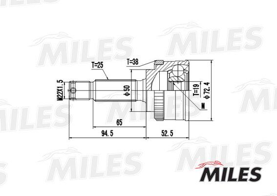 Шрус hyundai atos 10 11 01- нарabs Miles GA20162 2778₽