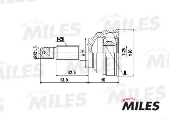 Шрус mazada 626/mx-6 1.6-3.0 87-92 нар. - Miles GA20206