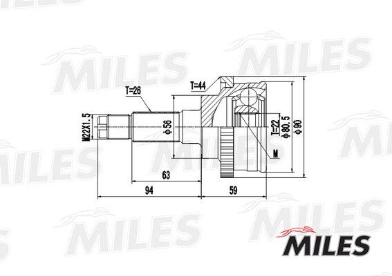 Шрус mazda 323 1.3-1.6d 94-98 нар.(ABS) - Miles GA20215