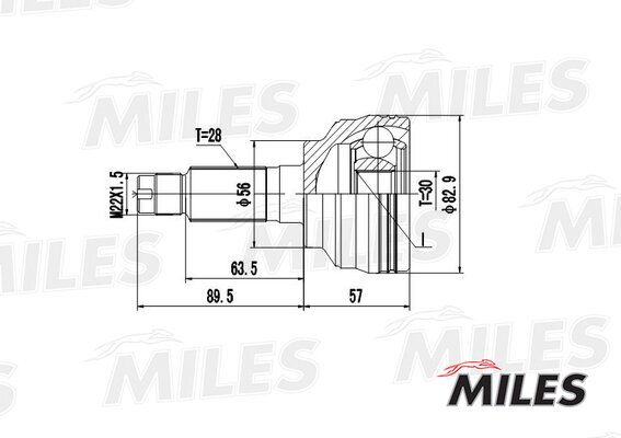 Шрус mazda 626 1.8/2.0 97-02 нар. - Miles GA20228
