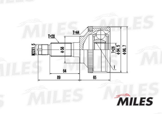 Шрус mazda 626 2.0-2.5 87-97 нар.(ABS) - Miles GA20234