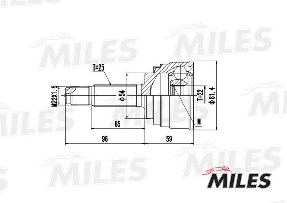 Шрус mitsubishi galant/colt/lancer 1.3/1.8 87-96 нар. - Miles GA20263