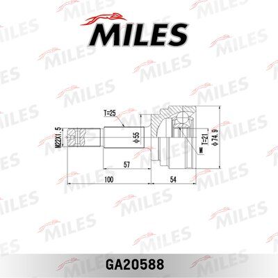Шрус nissan almera N16 00-06 нар. -abs - Miles GA20588