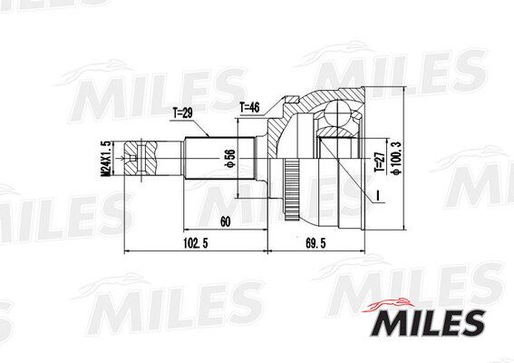 Шрус nissan maxima/x-trail 94- нар.(ABS) - Miles GA20300