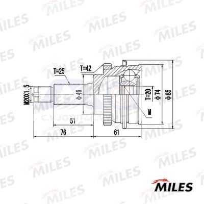 Шрус suzuki baleno cultus 16 18 abs 96-02 компл Miles GA20593 5098₽