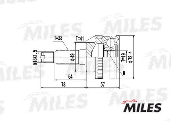 Шрус suzuki wagon R+ 1.0/1.2 98-00 нар.(ABS) - Miles GA20448