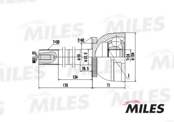 Шрус toyota land cruiser 80 4.2d/4.5 90-97 нар.(ABS) - Miles GA20491