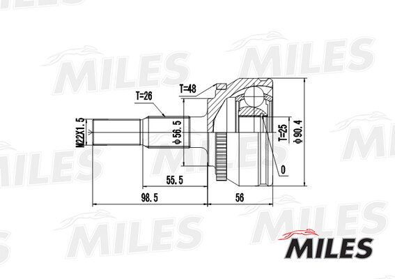Шрус volvo 850/s70/c70/v70 2.0-2.5 91-05 нар.(с кольцом abs) - Miles GA20505