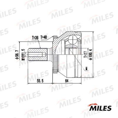 Шрус volvo xc90 i 25t-32 02-12 нар abs Miles GA20605 6316₽