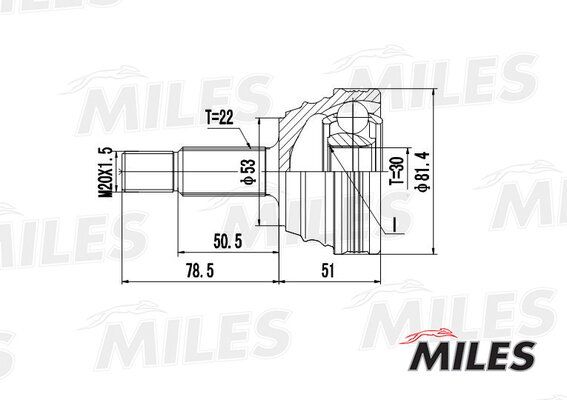 Шрус VW lupo/polo 1.0-1.9d 94-05 нар. - Miles GA20520