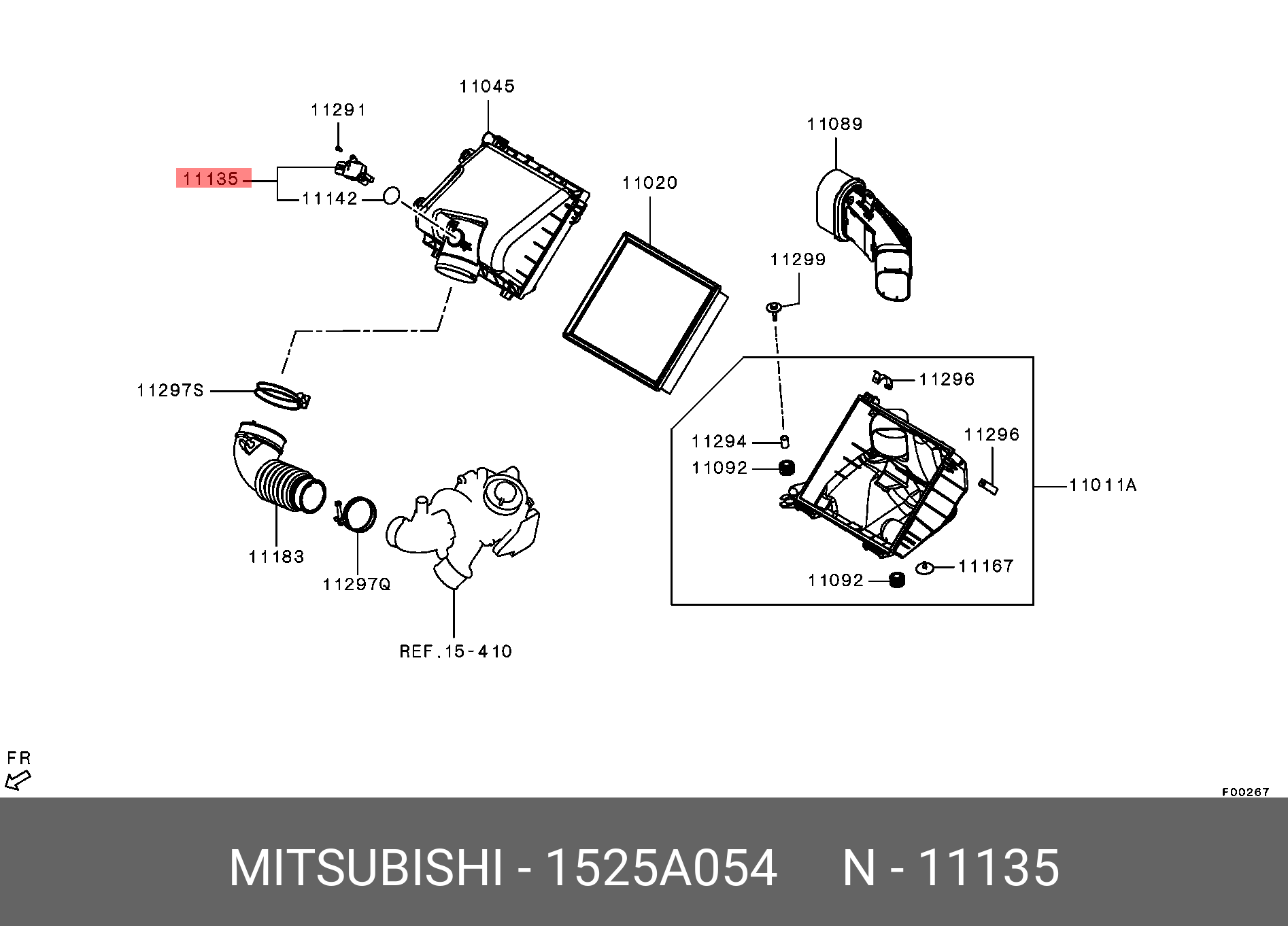 Датчик потока воздуха - Mitsubishi 1525A054