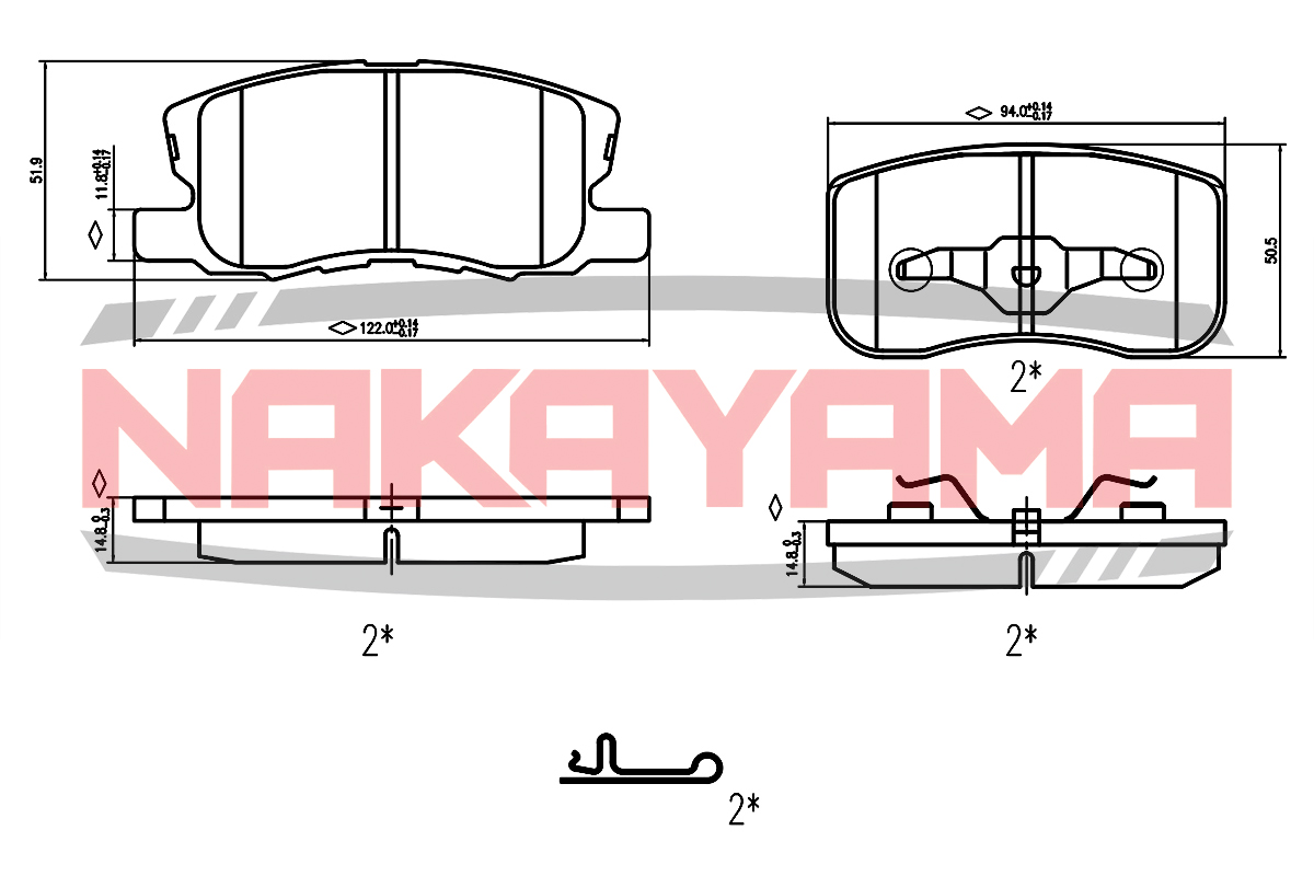 Колодки тормозные дисковые перед. Mitsubishi Colt - Nakayama HP8663NY