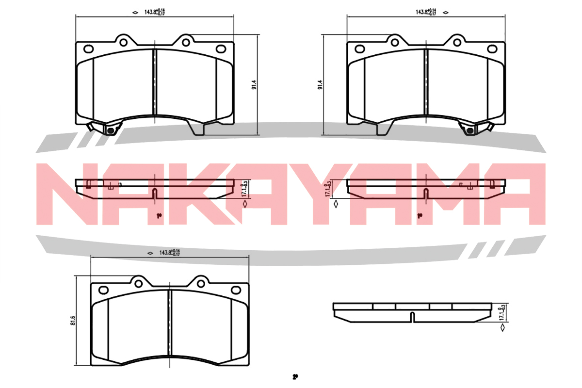 Колодки тормозные дисковые перед. Nissan Patrol, i - Nakayama HP8664NY