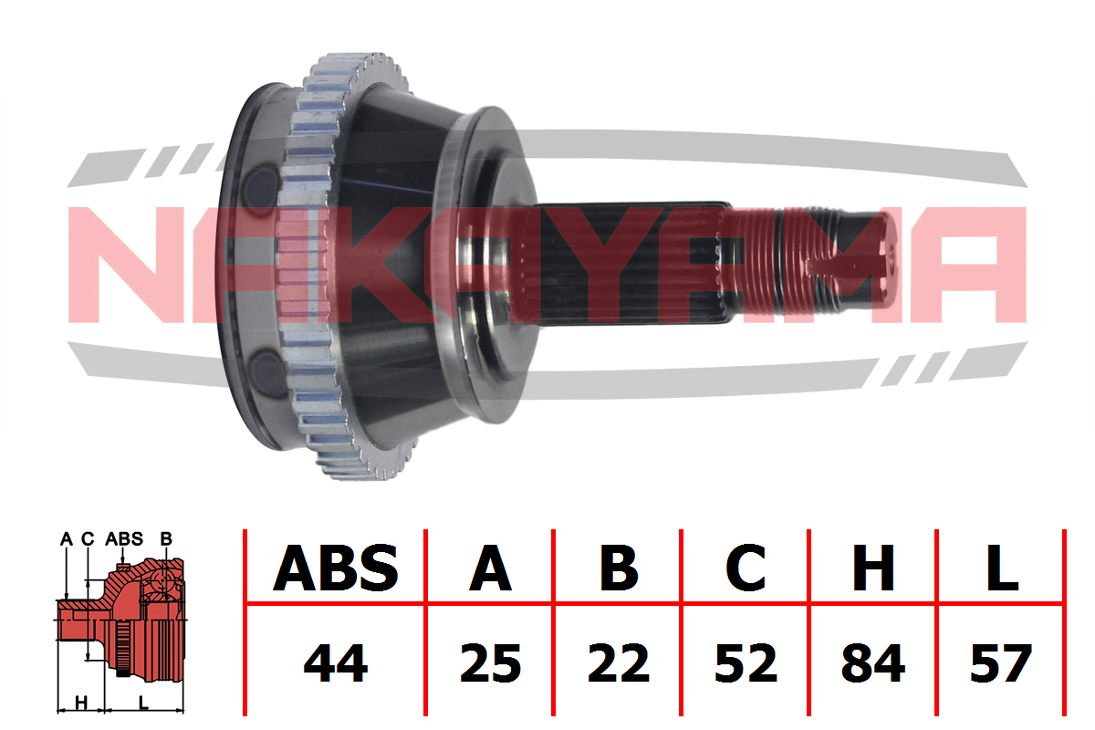 Шрус внешн. к-кт alfa romeo 145/146 94-01, fiat MA - Nakayama NJ104NY