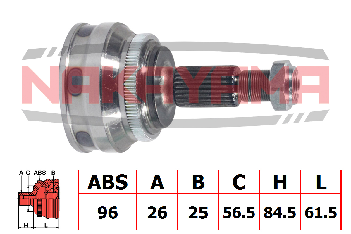 Шрус внешн. к-кт audi 100 84-12.87 (26x25x146x56.5 - Nakayama NJ117NY