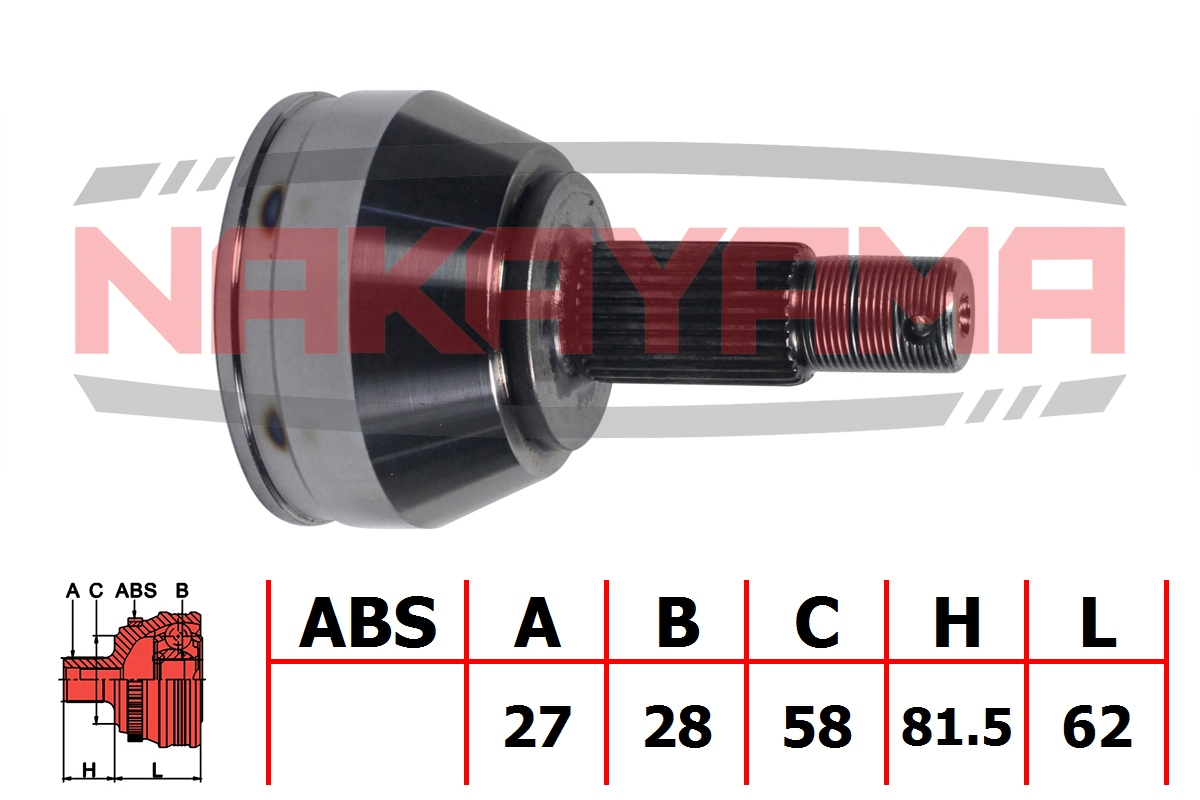 Шрус внешн. к-кт citroen C8, fiat ulysse 2.0hdi/2. - Nakayama NJ242NY