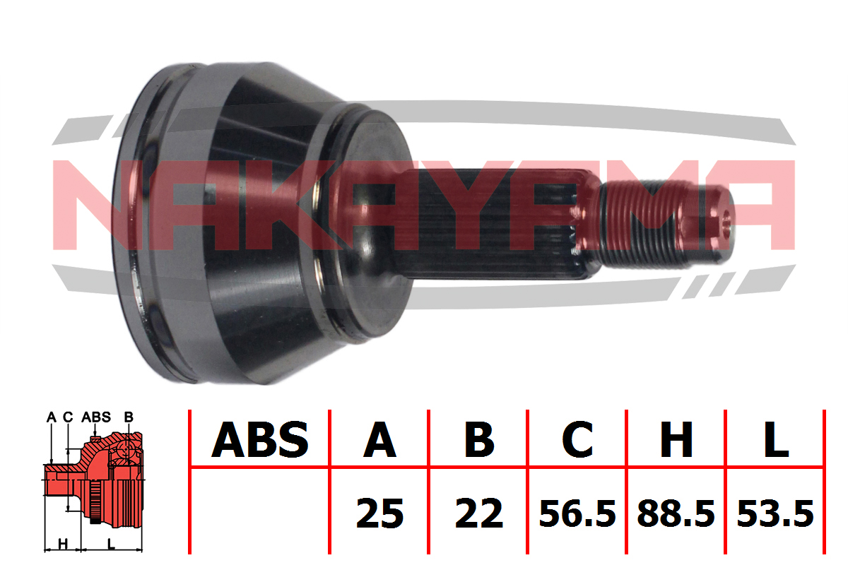 Шрус внешн. к-кт ford fiesta 95-00 (25x22x142x56.5 - Nakayama NJ254NY