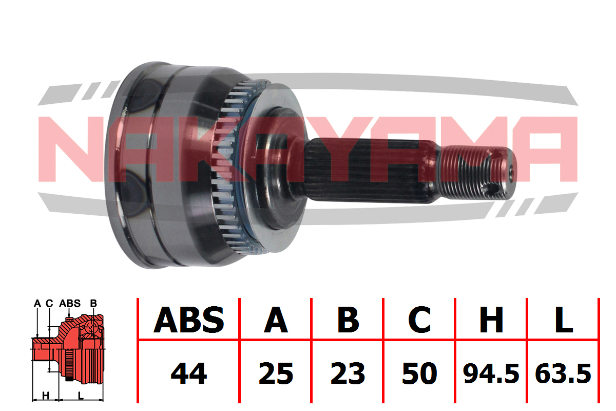Шрус внешн. к-кт Huyndai Matrix 1.5CRDi 01- (25x23 - Nakayama NJ344NY