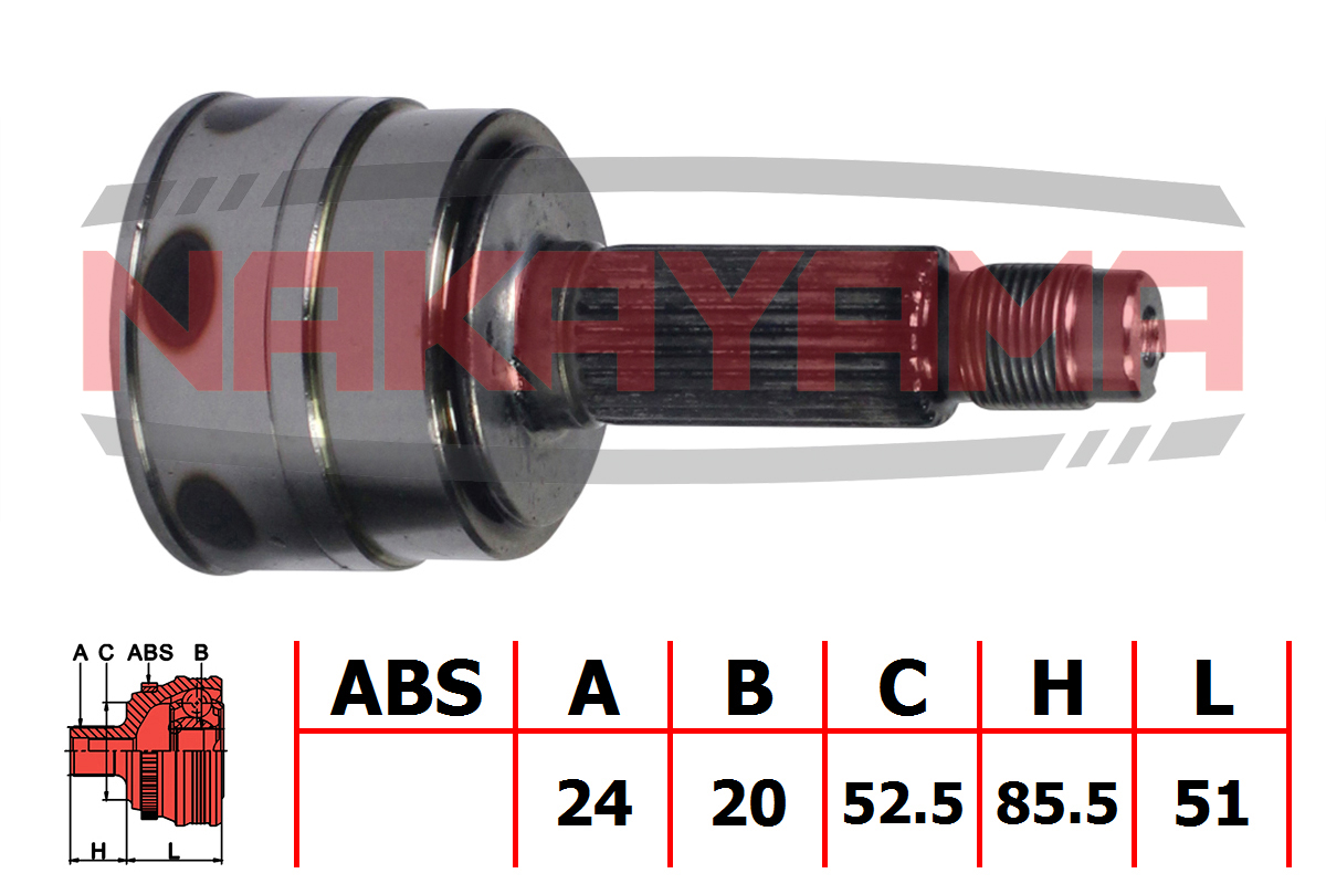 Шрус внешн. к-кт KIA picanto 1.1/1.1crdi 04- (24x2 - Nakayama NJ375NY