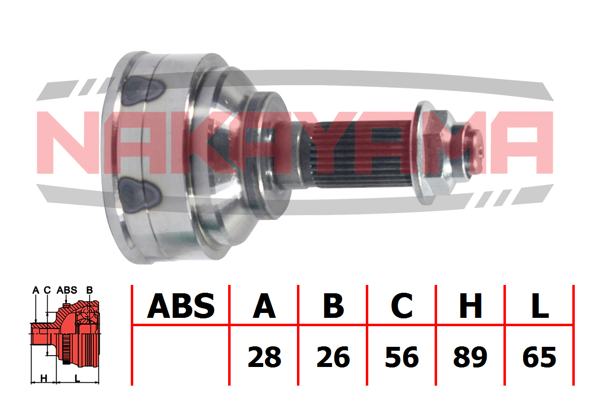 Шрус внешн. к-кт mazda 626 III GD 2.0 12v, 2.0 16v - Nakayama NJ275NY