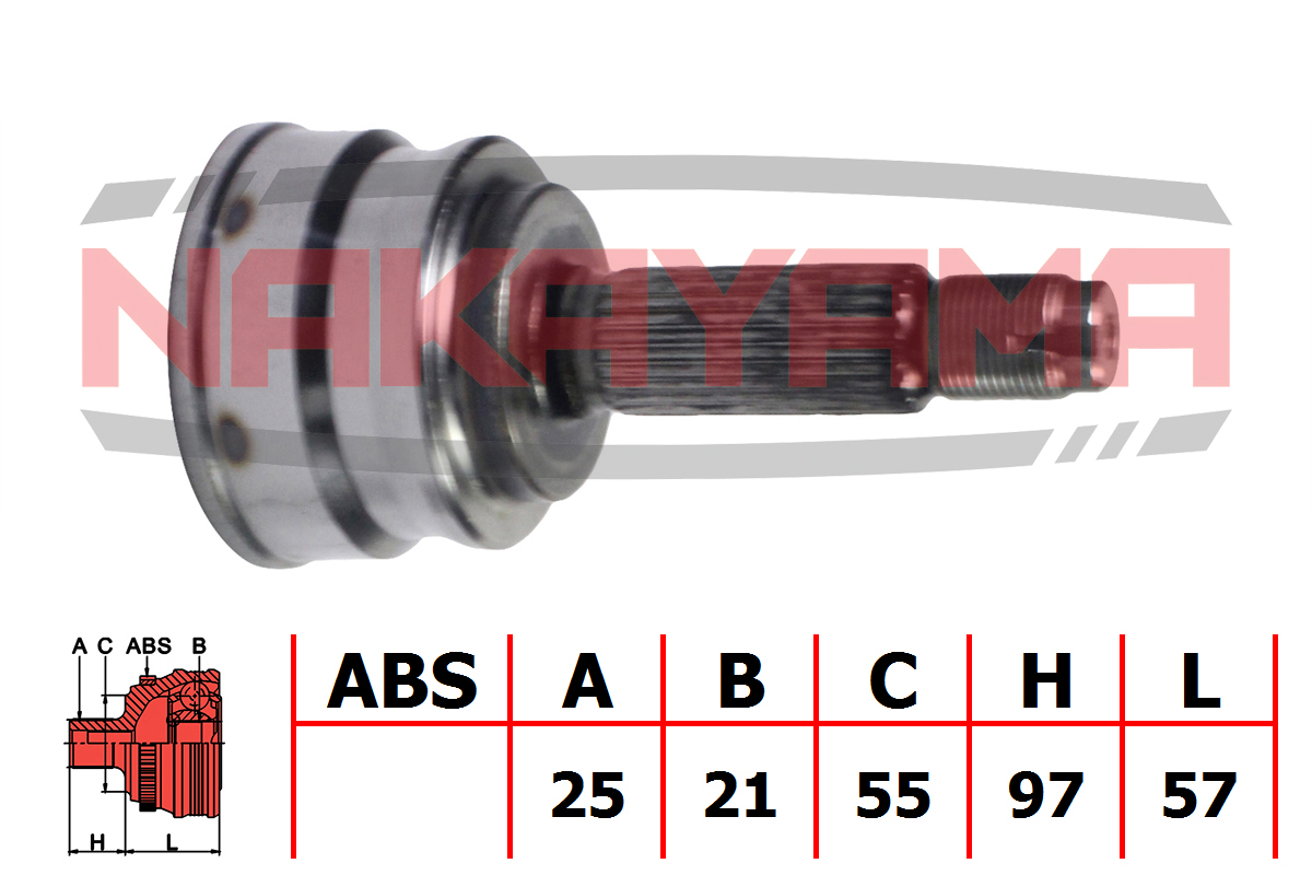 Шрус внешн. к-кт mitsubishi colt z21a/z22a/z23a/z2 - Nakayama NJ466NY