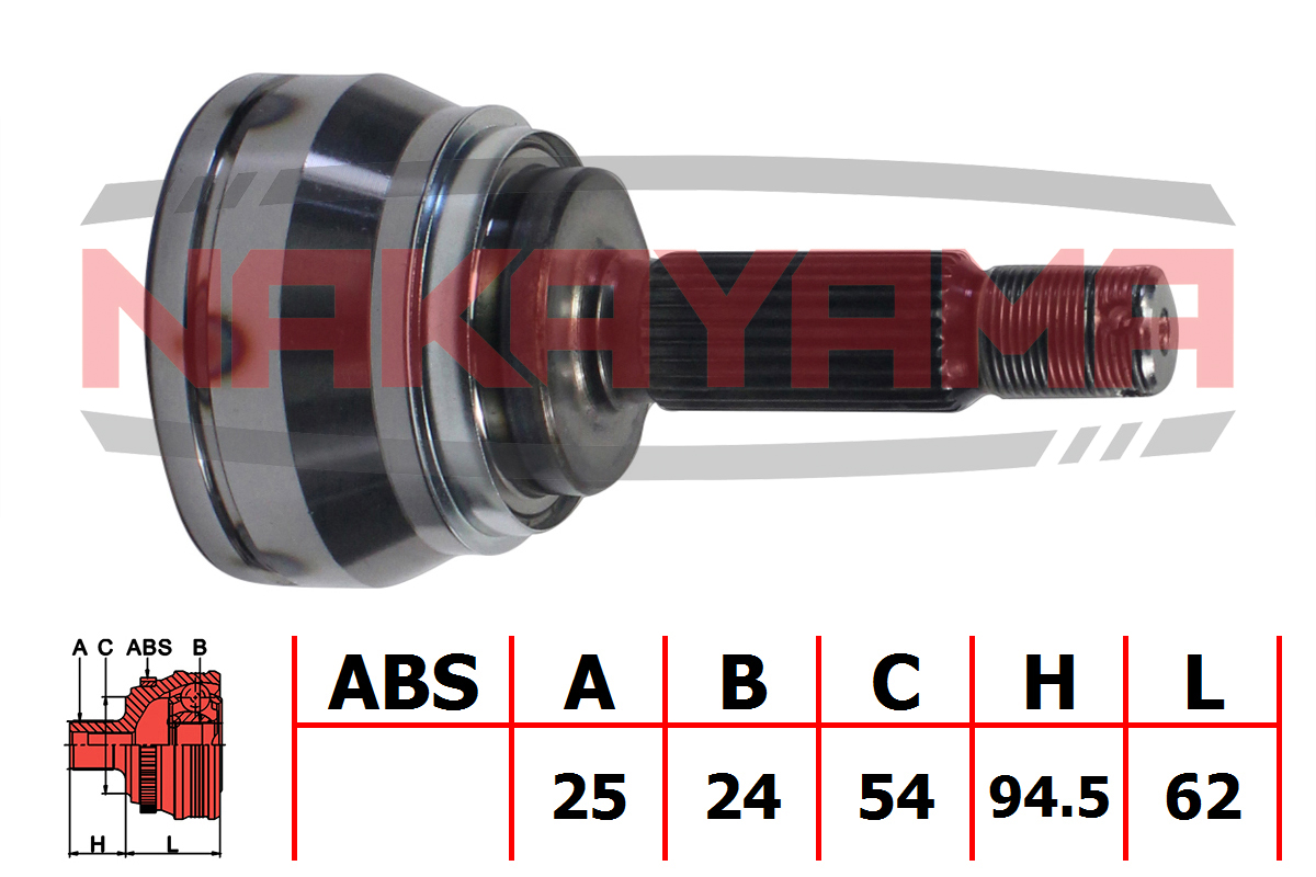 Шрус внешн. к-кт mitsubishi galant 2.0 92-96 (25x2 - Nakayama NJ439NY