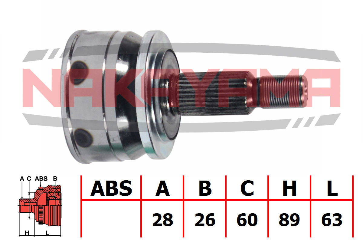 Шрус внешн. к-кт Mitsubishi Grandis 2.4 04- (28x26 - Nakayama NJ459NY