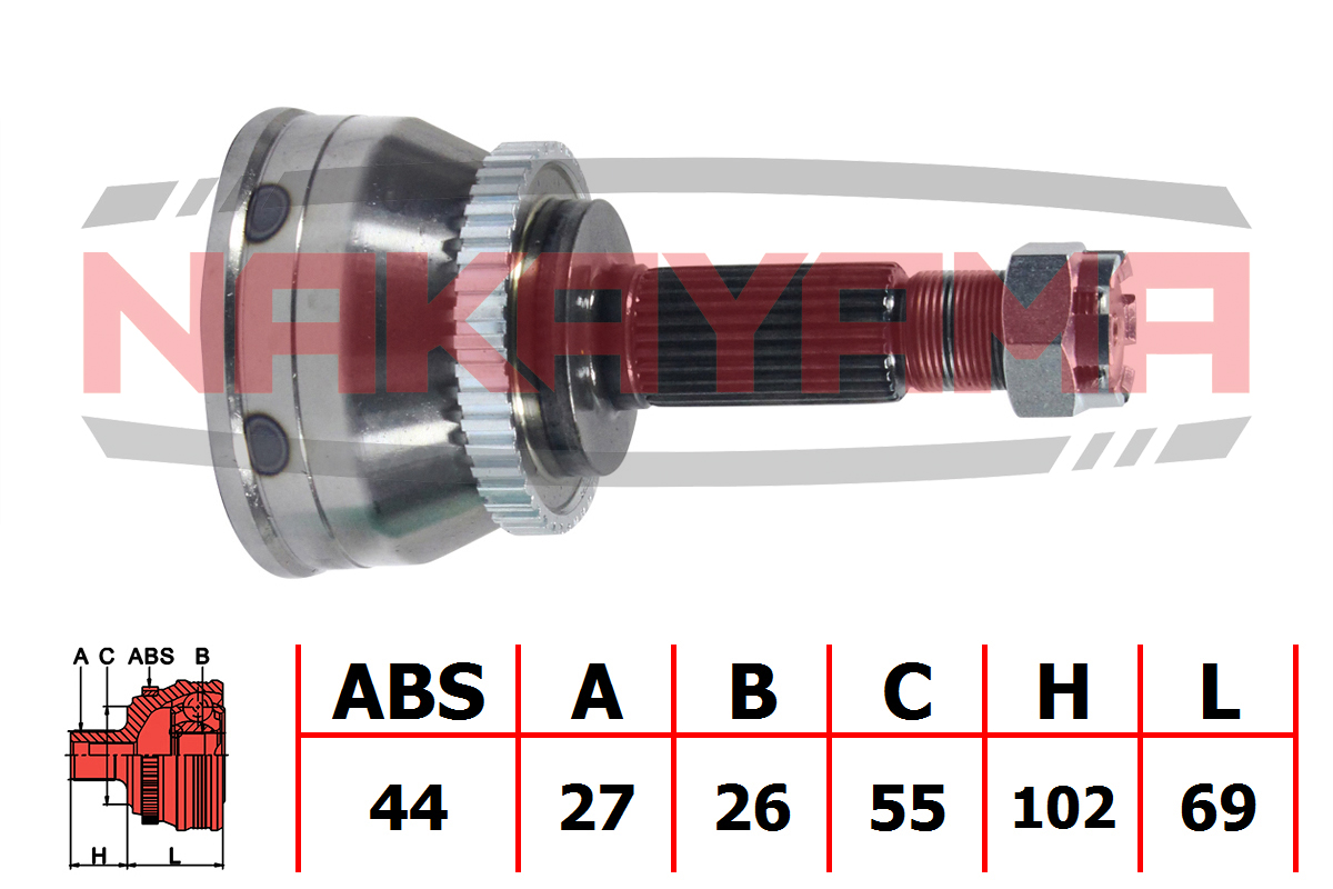 Шрус внешн. к-кт nissan Almera N16 2.2dCi/Di 00- ( - Nakayama NJ494NY