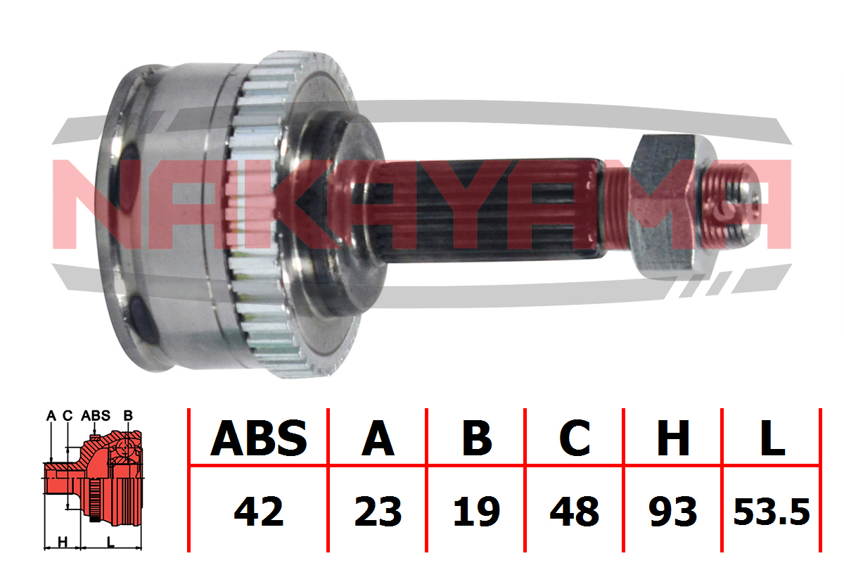 Шрус внешн. к-кт nissan micra 92-03 (23x19x146.5x4 - Nakayama NJ495NY