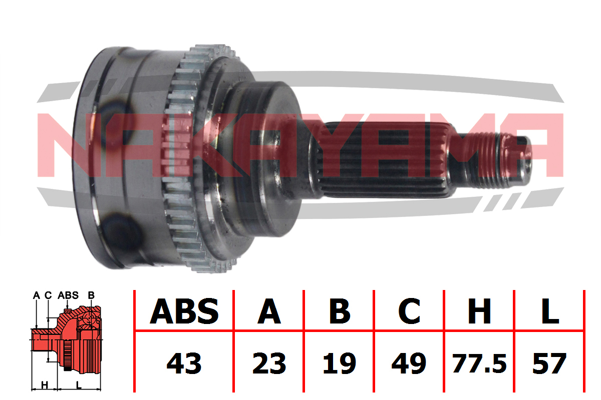Шрус внешн. к-кт suzuki Alto FF IV (ff) 1.1 [f10d, - Nakayama NJ628NY
