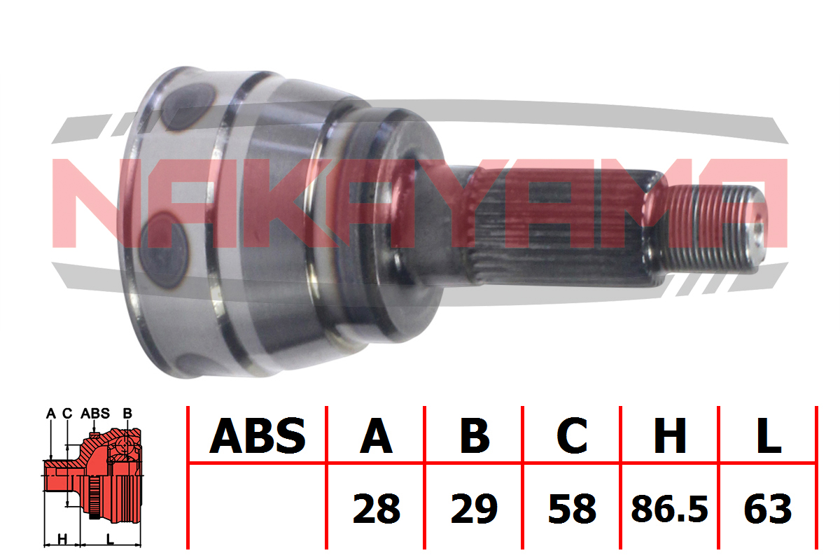 Шрус внешн. к-кт suzuki SX4 rw415/rw416/rw419/rw42 - Nakayama NJ631NY