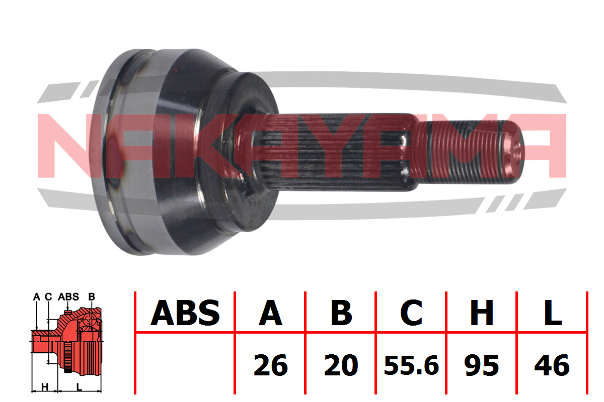 Шрус внешн. к-кт toyota yaris 1.0/1.3 vvt-i 06- (2 - Nakayama NJ672NY