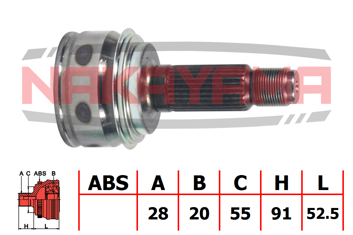 Шрус внешн. к-кт задн. honda cr-v re3/re4 07- (28x - Nakayama NJ328NY