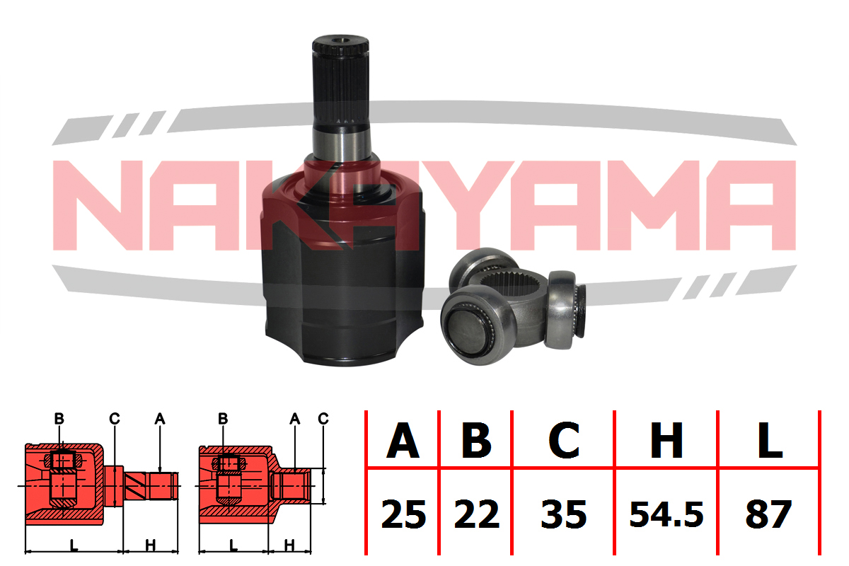 Шрус внутр. к-кт hyundai accent (aa) 94- (25x22x14 - Nakayama NJ7030NY