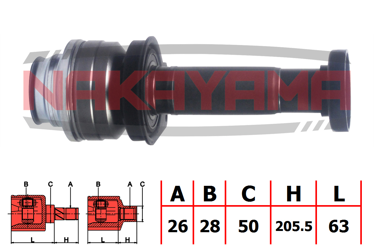 Шрус внутр. к-кт правый VW Transporter T5/Multivan - Nakayama NJ7083NY