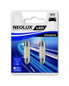 Лампа диодная C5W 12v-led 0,5w (sv8,5-35/11) 6000k sv8.5-8 (блистер 2шт.) - NEOLUX NF6436CW-02B