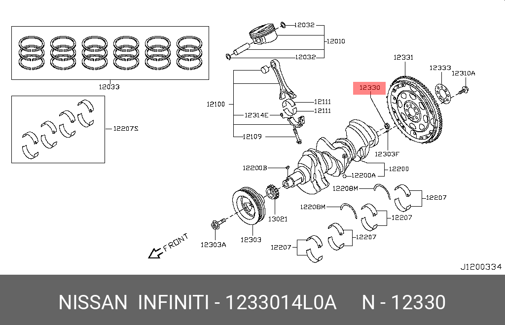 Пластина крепления м - Nissan 12330-14L0A