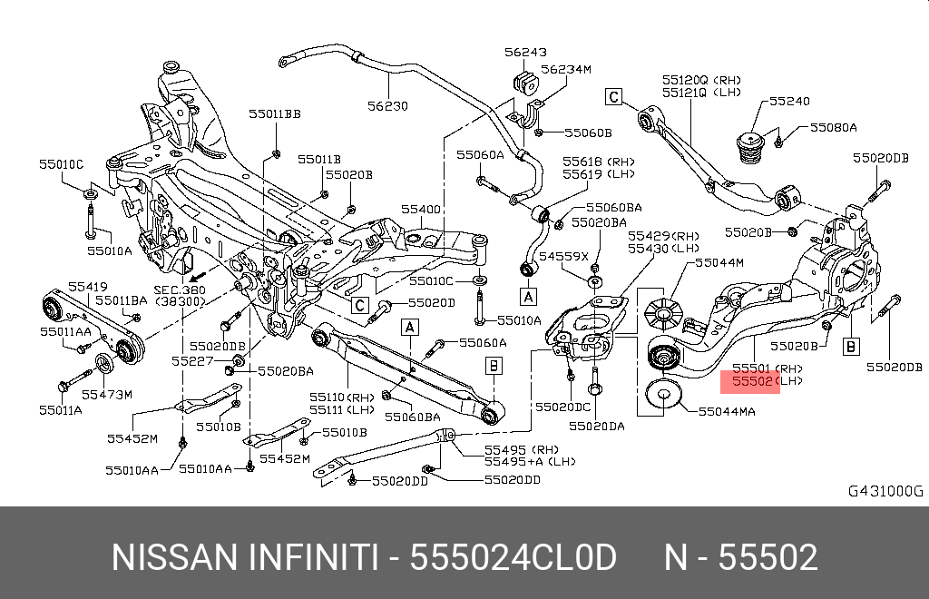 Рычаг подвески в СБО - Nissan 55502-4CL0D